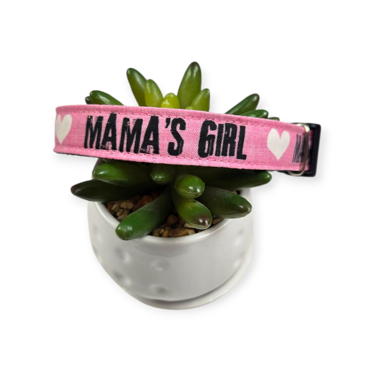 Mama's Girl Dog on Pink Dog Collar (Medium)