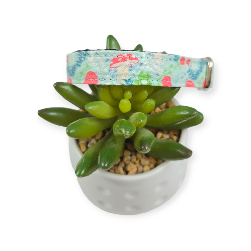 Mushrooms & Frogs Dog Collar