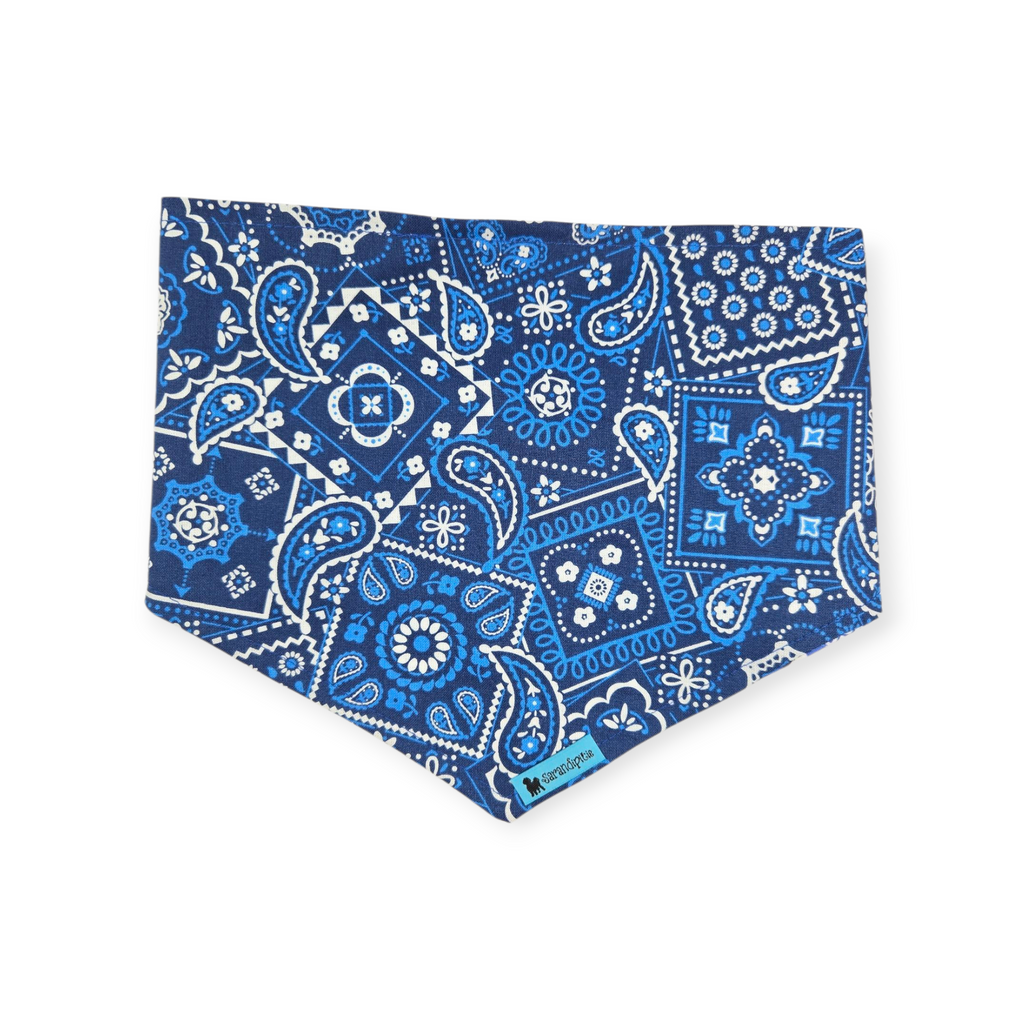 Fur Buddy/Blue Paisley Tie-on Bandana (Medium)