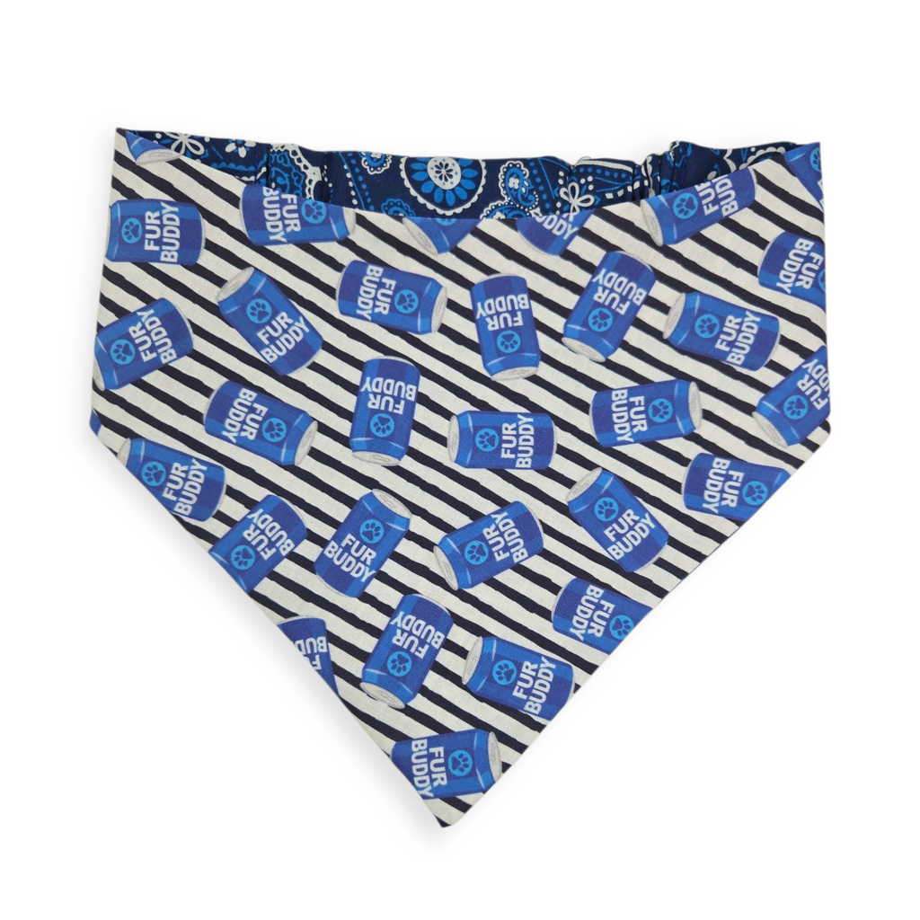 Fur Buddy/Blue Paisley Slip-on Scrunchie Bandana (Large)