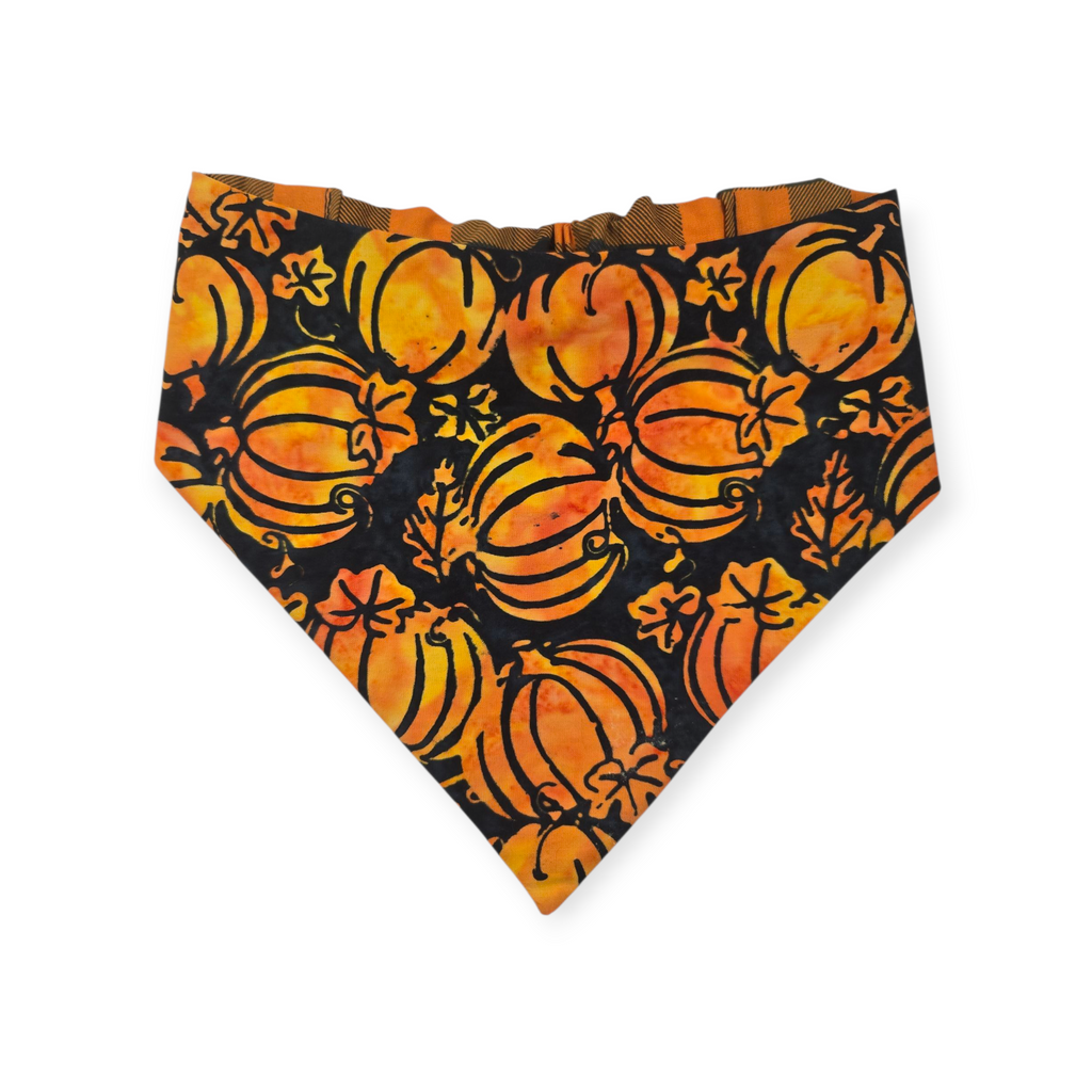 Bootiful/Halloween Plaid Reversible Slip-on Scrunchie Bandana (Large/X-Large)