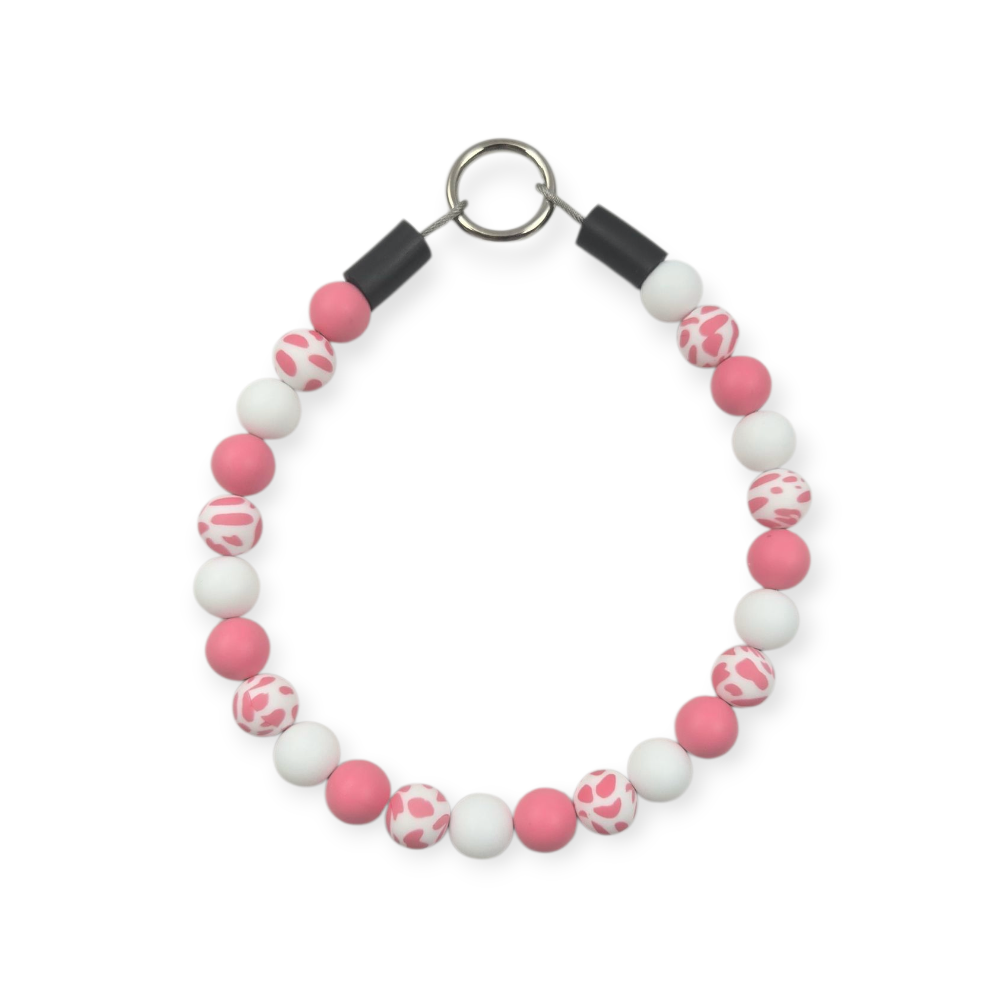 Pink Cow Beaded Collar - 13.5"