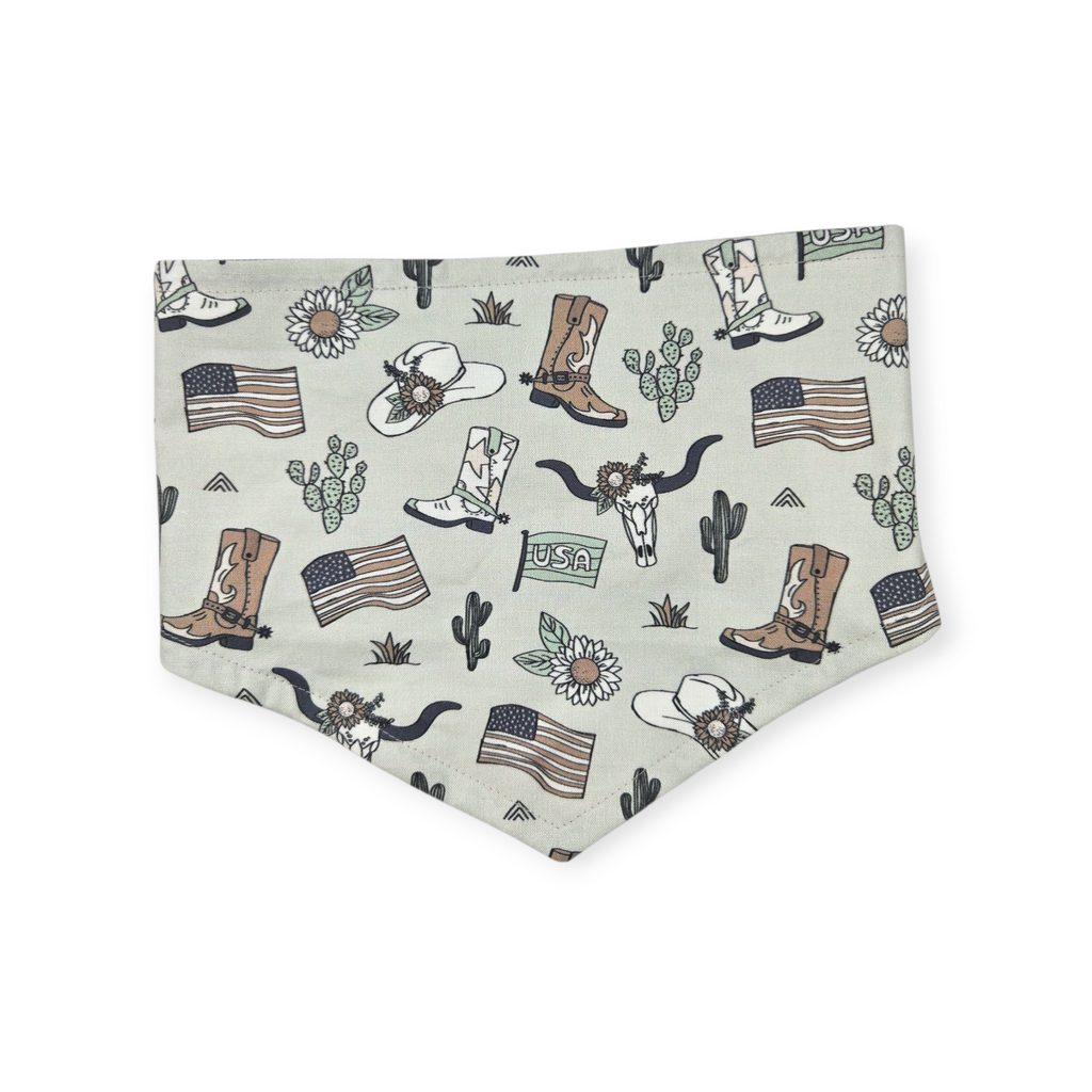 Little Cowboy/Gray Plaid Tie-on Bandana (Large)