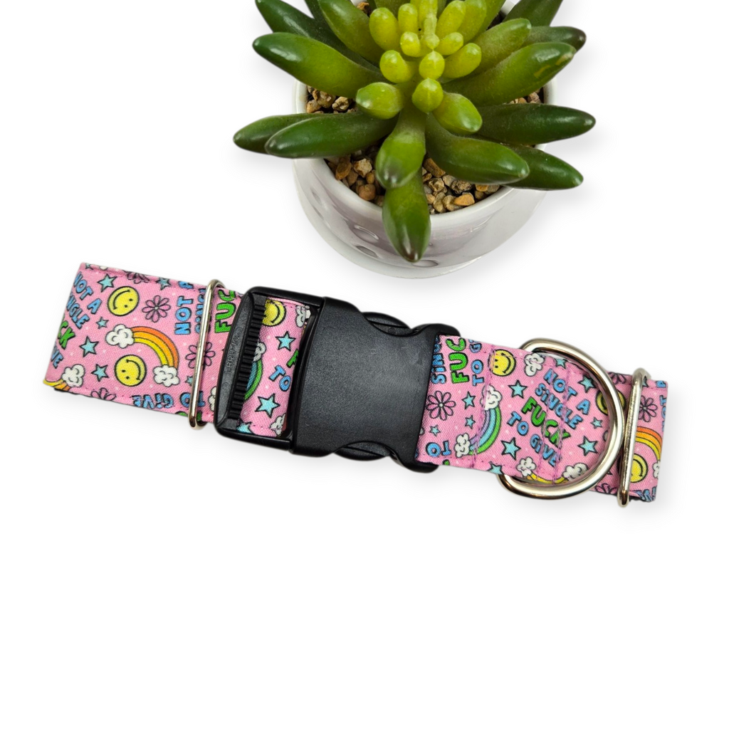 Not A Single Fuck Dog Collar (X-Large, 1.5" wide)