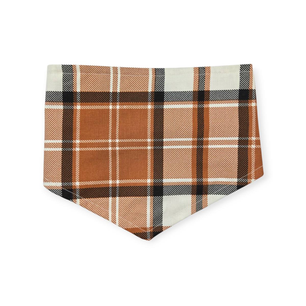 Desert Snow Globe Christmas/Caramel Plaid Tie-on Bandana (Small)