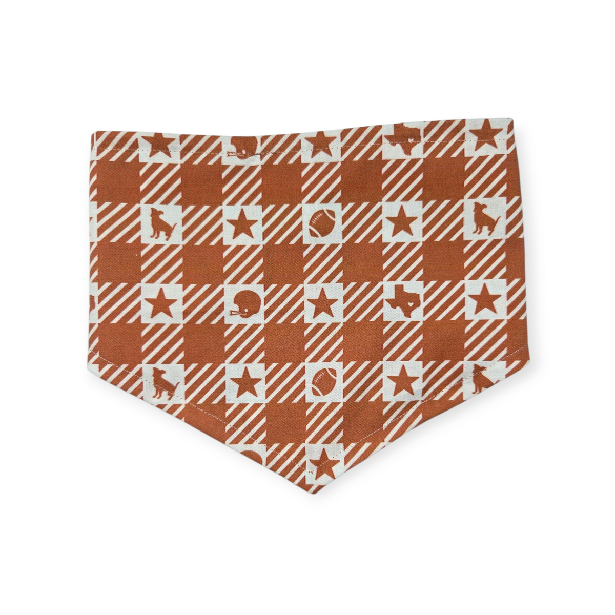Longhorns Doodles/Longhorns Gingham Check Bandana Tie-on Bandana (Medium)
