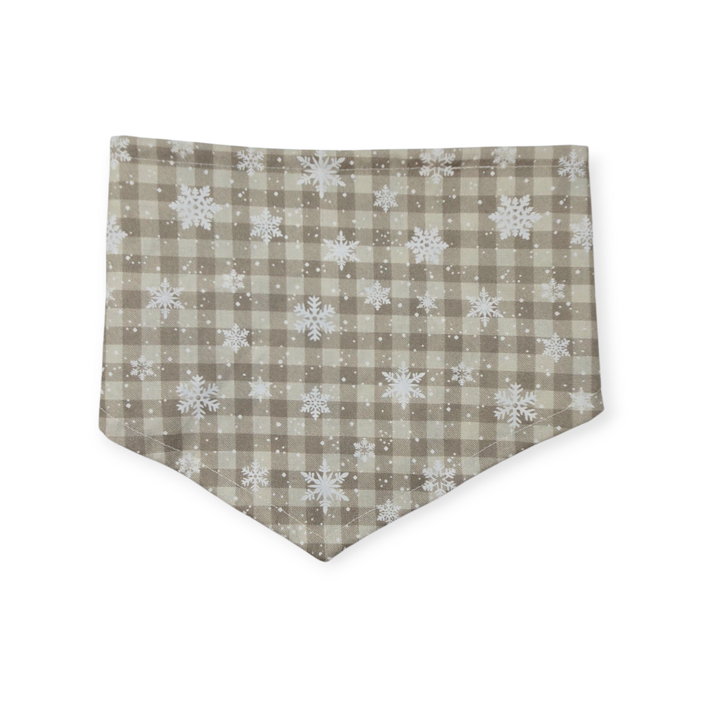 Boho Snowmen/Falling Snowflakes Reversible Bandana Tie-on Bandana (Medium)