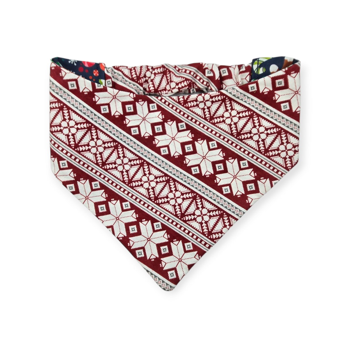 Gingerbread Houses/Nordic Winter Reversible Slip-on Scrunchie Bandana (Large)