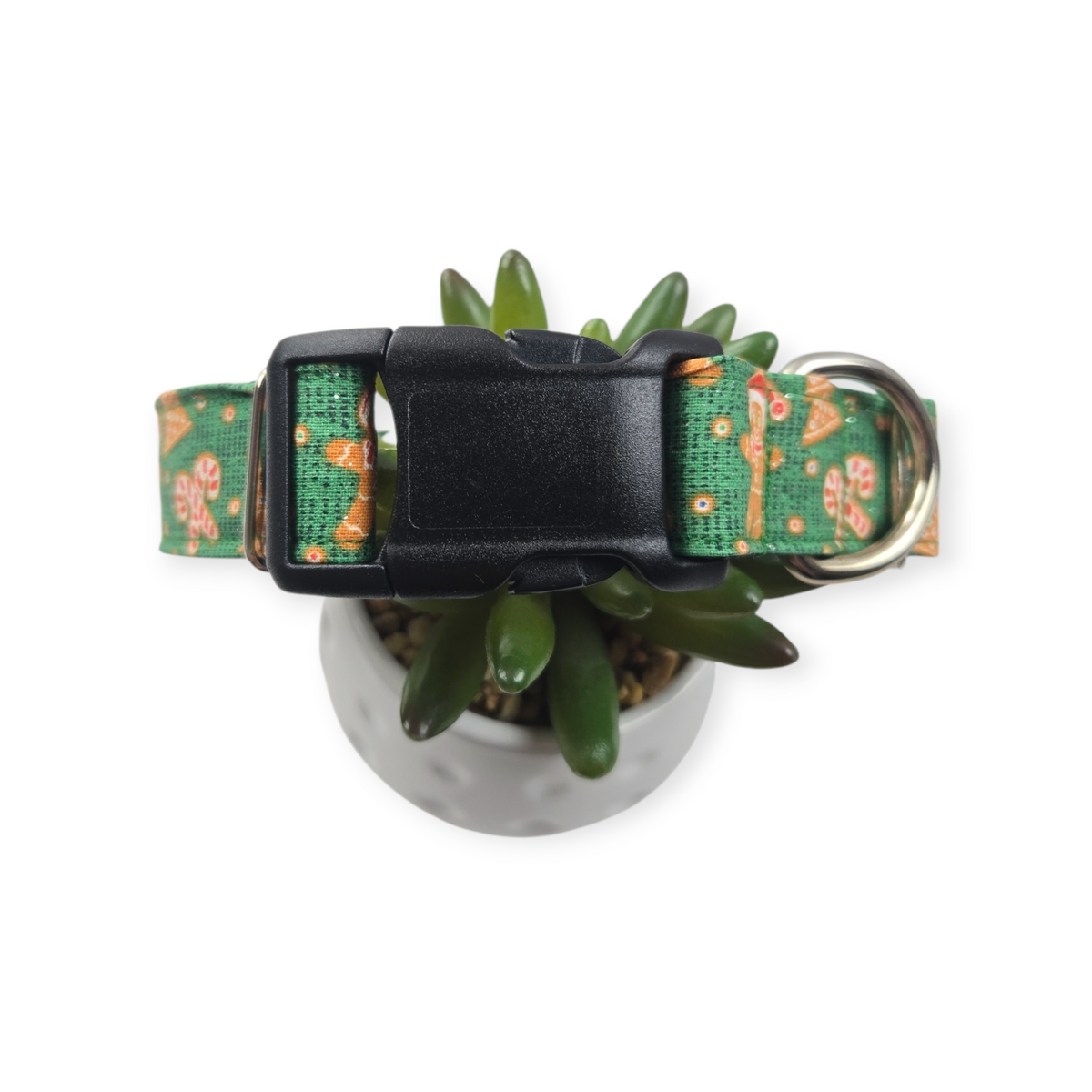 Gingerbread Cookies Dog Collar (Medium, 1" wide)