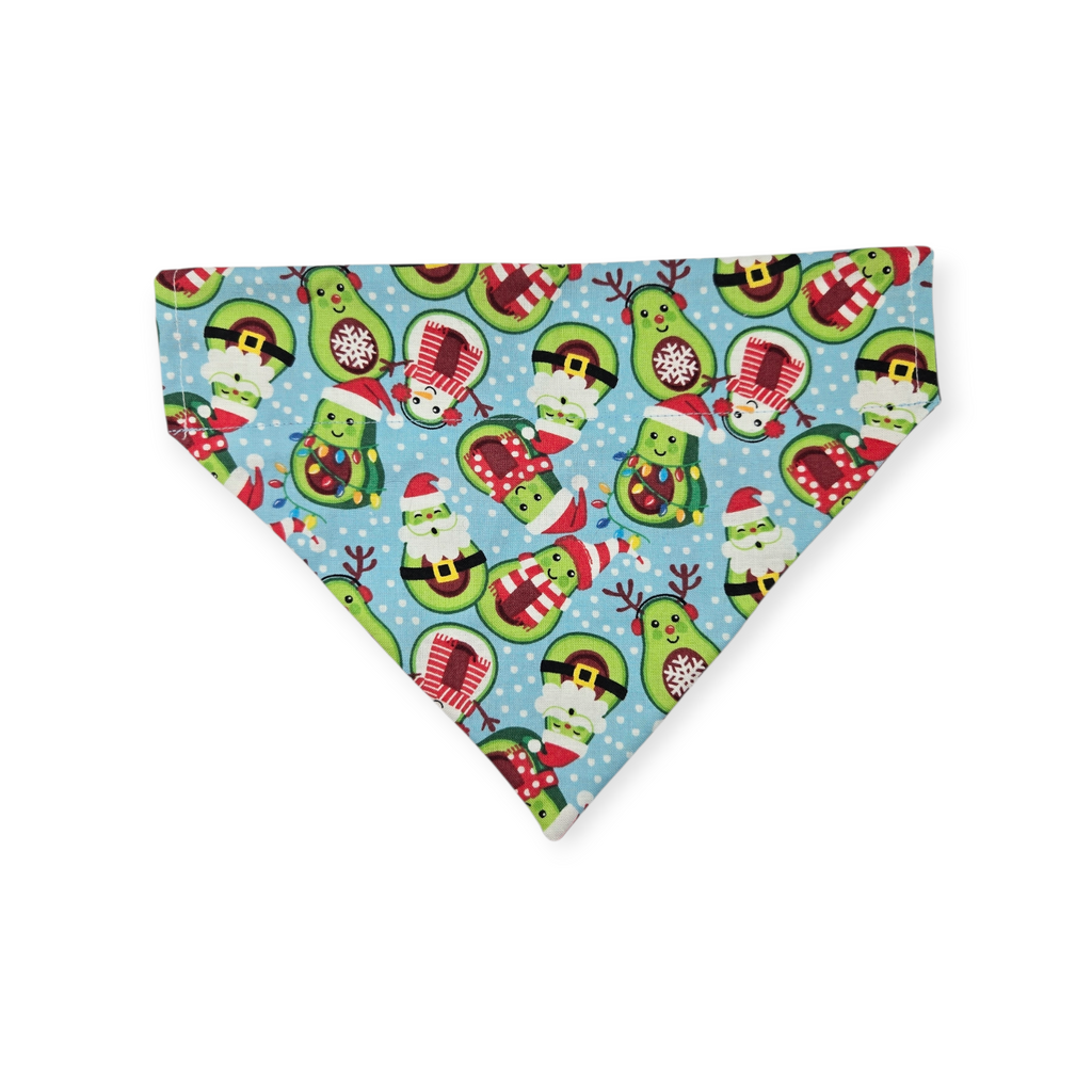 Avocado Christmas/Gray Red Cream Plaid Reversible Slide-on Bandana (Medium)