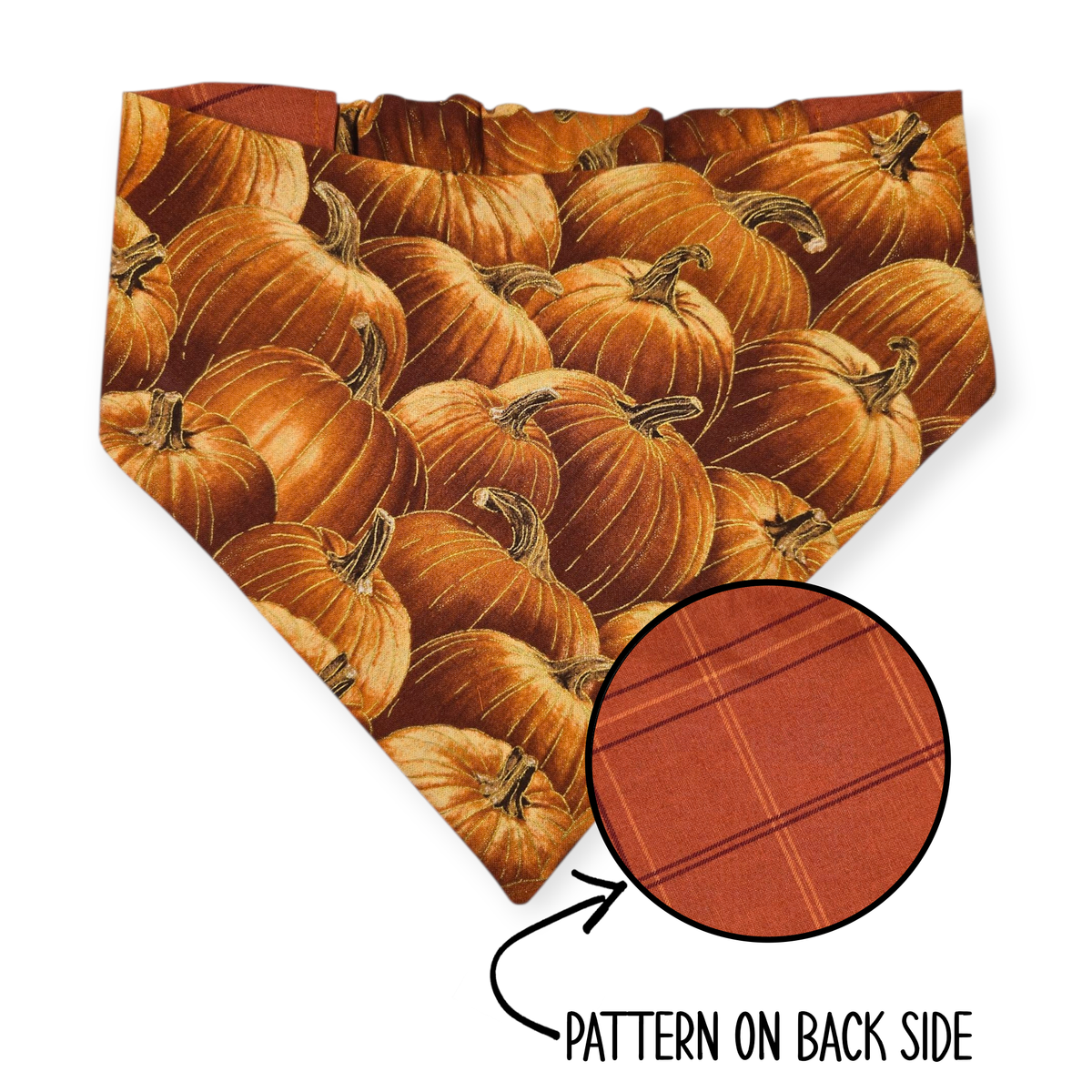 Pumpkin Patch/Orange Plaid Reversible Bandana