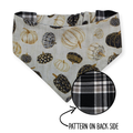 Pumpkin Quilt/Gray & Tan Plaid Reversible Reversible Bandana