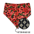 Red Poppy/Black Floral Geometric Reversible Bandana