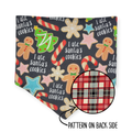 Santa's Cookies/Red Plaid Reversible Bandana
