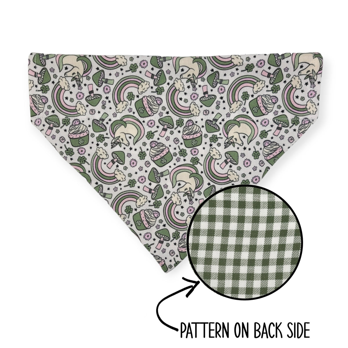 St. Patrick's Day Unicorns & Rainbows Reversible Bandana