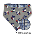 Texas Bluebonnet/Denim Tartan Plaid Reversible Bandana