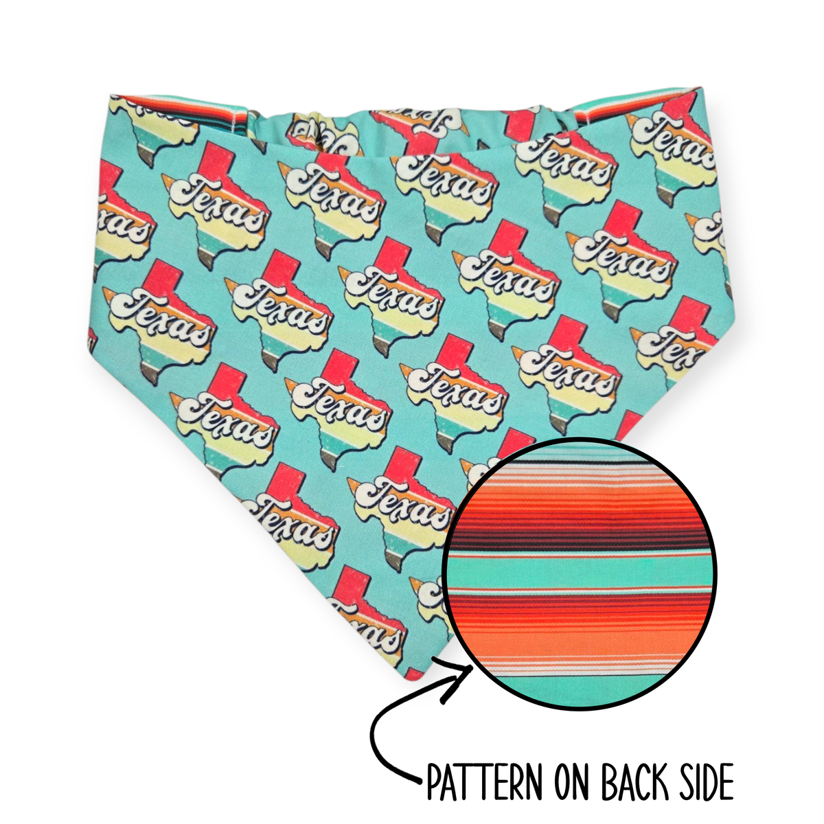 Texas Serape/Serape Reversible Slip-on Scrunchie Bandana (Large)
