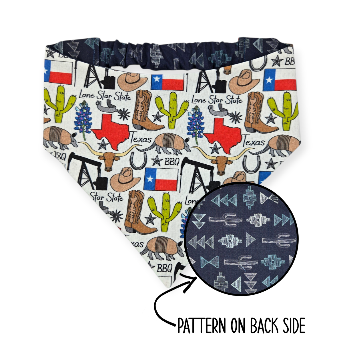 Texas Symbols/Santa Fe Nights Slip-on Scrunchie Bandana (Medium)