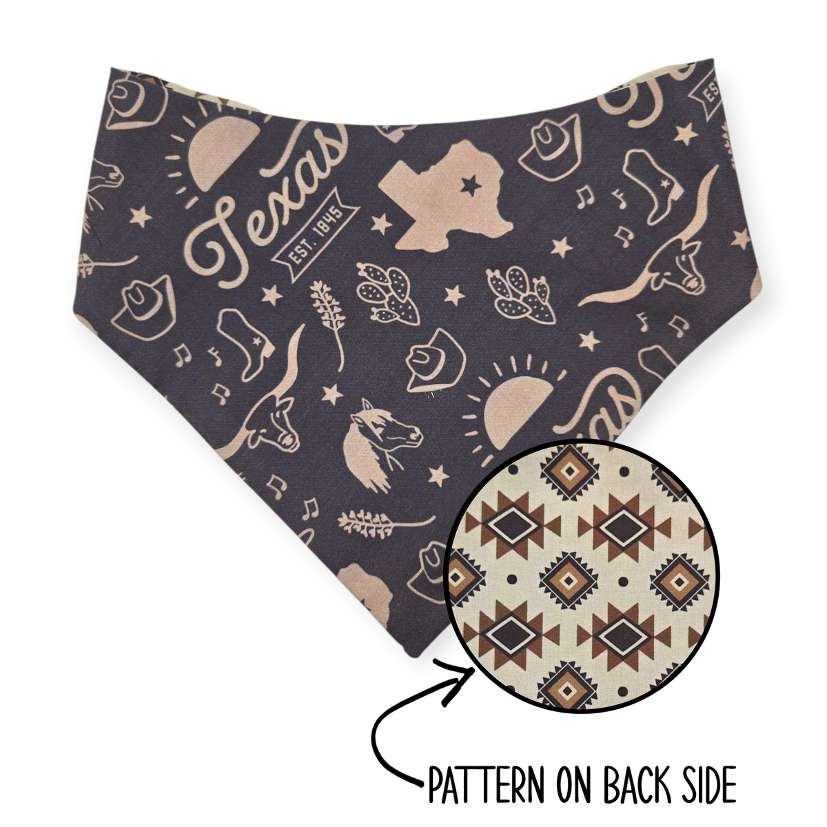 Texas Western Americana/Brown Southwestern Reversible Bandana
