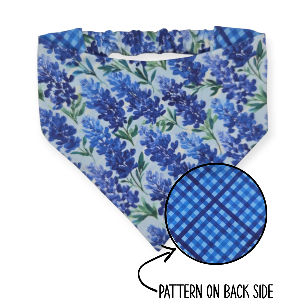 Watercolor Bluebonnet/Navy Weave Diagonal Plaid Reversible Bandana