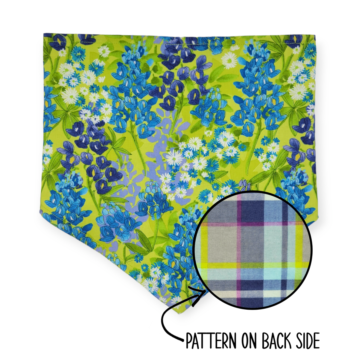 Wild Blossoms/ Artichoke Plaid Reversible Bandana