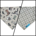 Little Cowboy/Gray Plaid Reversible Tie-on Bandana (X-Small)