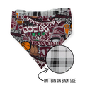 A&M Doodles/Black & White Plaid Reversible Slip-on Scrunchie Bandana (X-Small/Small)