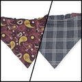 Paisley Bobcats / Charcoal Plaid Reversible Slip-on Scrunchie Bandana (Large/X-Large)