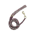 Burgundy & White Paracord Rope leash (6')
