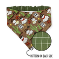 Outlaw Ghost/Cactus Green Windowpane Plaid Reversible Slip-on Scrunchie Bandana