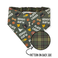 Plate Licker/Olive Green Plaid Reversible Slip-on Scrunchie Bandana