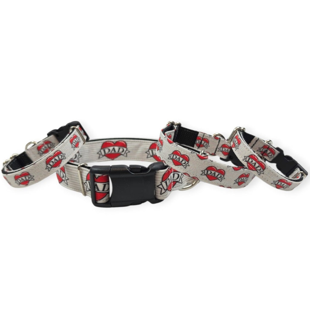 Dad Heart Tattoo Dog Collar